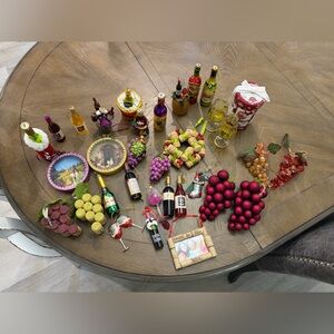 Assorted Wine and Grape Christmas Tree Ornament Set 32 Pieces